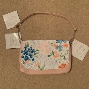NIP Studio thirty-one Rose Blush Clutch with Shoulder Chain Strap